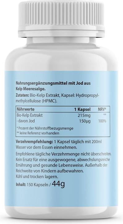 Valeurs nutritives et ingrédients Biotanicals Natürliches Jod (1 pièce(s), Capsules, 44 g)