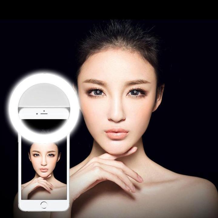 Produktbild PhoneLook Universal Selfie LED Ring Beauty Star-Light 3 Stufen Helligkeit / Akku