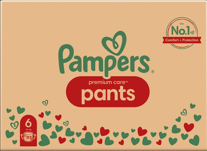 Produktbild Pampers Premium Care 6 Size Diapers-Panties, 93 Diapers, 15kg + (Gr. 6, Monatsbox, 93 Stück)