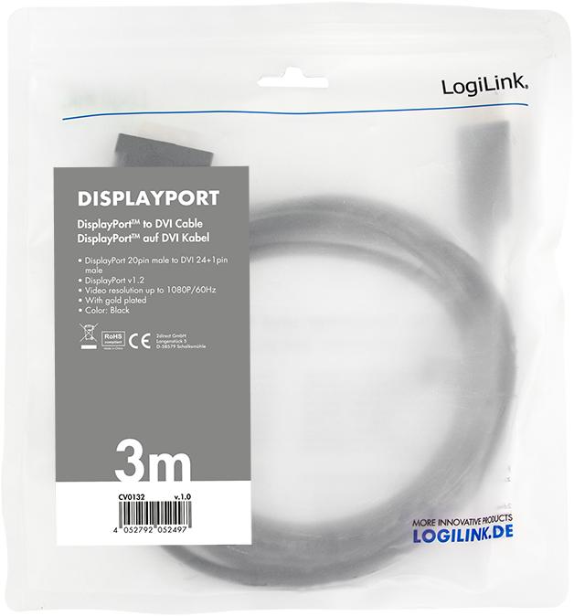 Produktbild LogiLink DisplayPort — DVI (3 m, DisplayPort)