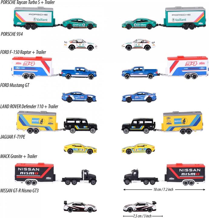 Actual product image Majorette Race Trailer