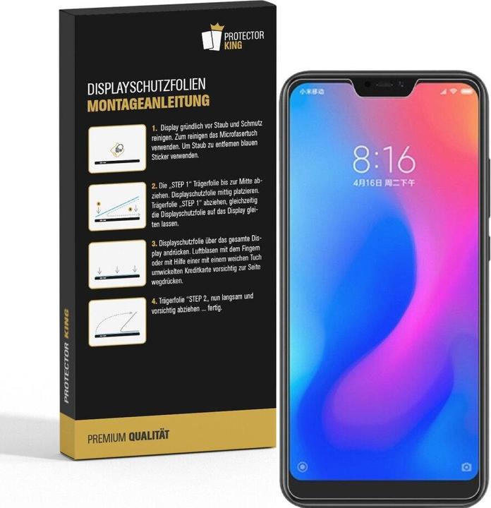 Produktbild Protectorking 2x Panzerfolie Anti-Shock HD Klar (2 Stück, Xiaomi Redmi Note 6 Pro)