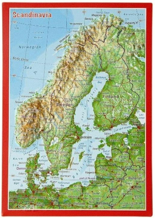 Produktbild 3D Reliefpostkarte Skandinavien