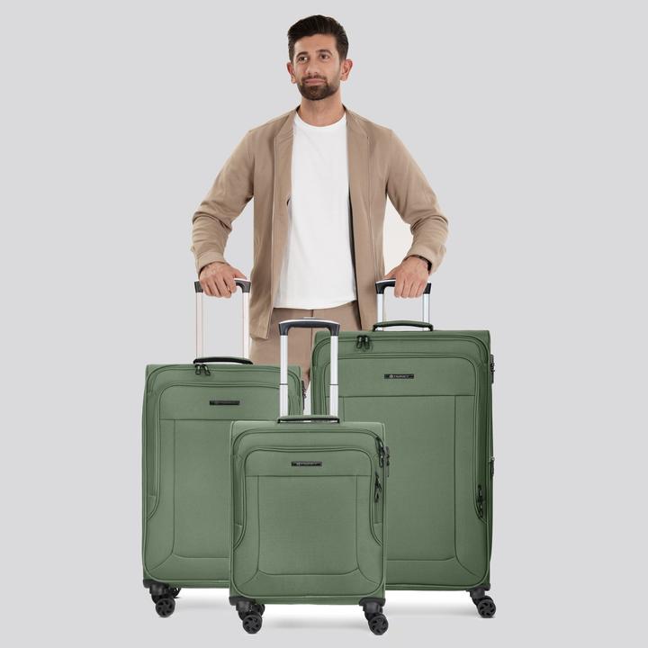 Immagine prodotto Franky Set di valigie Melbourne 3.0 a 4 ruote, 3 pezzi, con ripiegamento elastico (180 l, XL (da 115l))