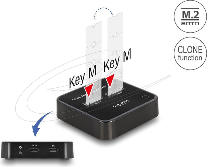 Produktbild Delock M.2 Dockingstation für 2 x M.2 SATA SSD mit Klon Funktion