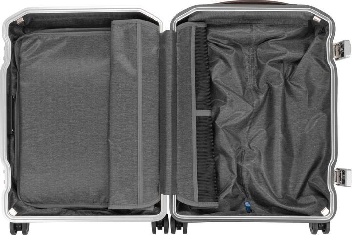 Actual product image Piquadro PQ-Light - Fast-Check Hand Luggage Hard Shell Trolley Black/Leather (37 l, Hand luggage (up to 50 litres))