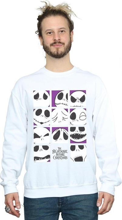 Actual product image Disney Mens Nightmare Before Christmas Many Faces Of Jack Squares Sweatshirt (S)
