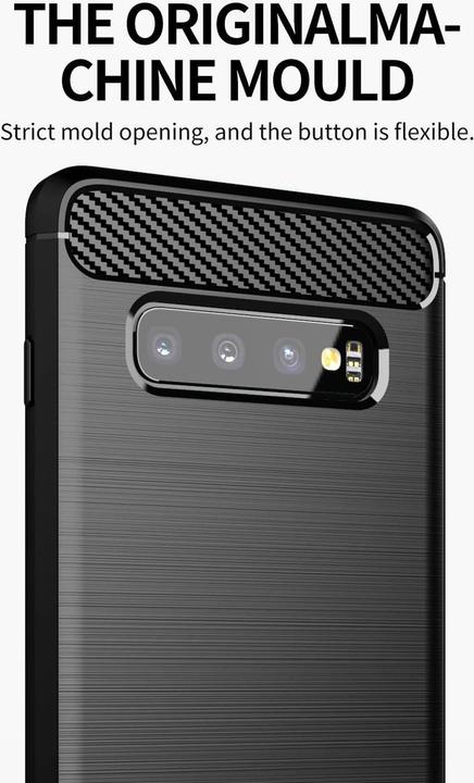 Produktbild Cadorabo TPU Ultra Slim carbon edelstahl Kombi Cover (Samsung Galaxy S10+)