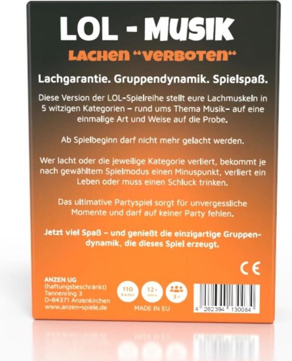 Nährwerte und Zutaten Anzen Spiele ANZEN - LOL MUSIK - Lachen verboten