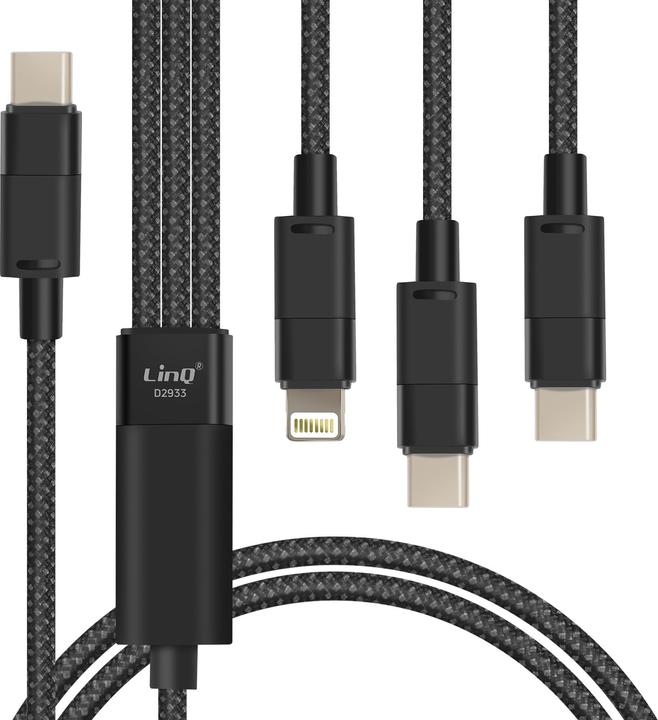 Produktbild LinQ USB-C / 2x USB-C + Lightning Kabel (1.20 m, USB 3.2 Gen 1)