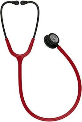 Actual product image 3M Stethoscope Classic III Chest piece Tube connection Ear hook black/tube burgundy