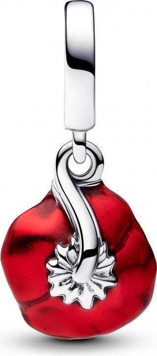 Actual product image Pandora Red Flower Dangle Charm (Silver 925, Enamel)