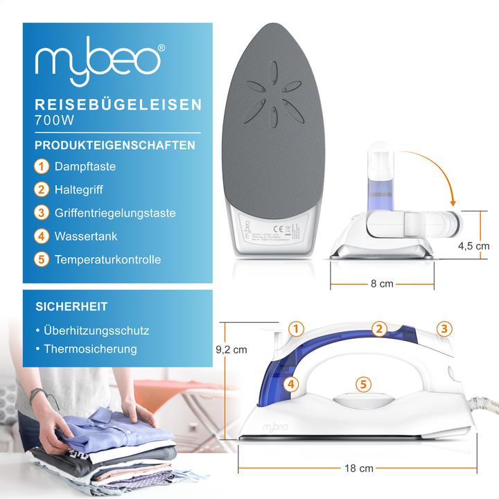 Actual product image Mybeo Travel iron (700 W)
