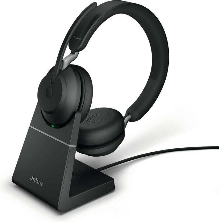 Jabra Headset Evolve2 65 Duo UC Schwarz, USB-A, Ladestation (Kabellos, USB-A)