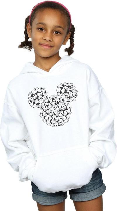 Actual product image Disney Girls Mickey Mouse Head Of Hands Hoodie (128)