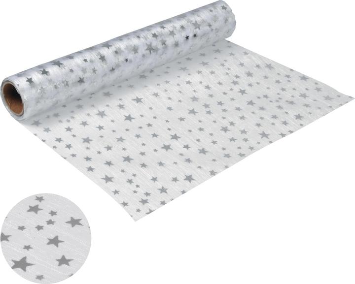 Immagine prodotto Casativo Runner da tavolo stelle argento, organza, personalizzabile, 28 cm x 5 m (28 x 5 cm)