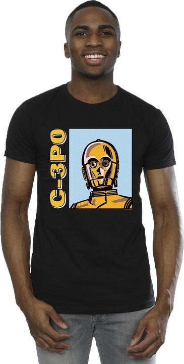 Actual product image Star Wars Mens C3PO Line Art T-Shirt (4XL)