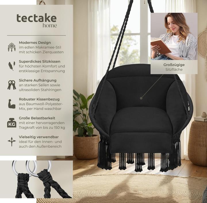 Actual product image tectake Poltrona sospesa Samira (150 kg)