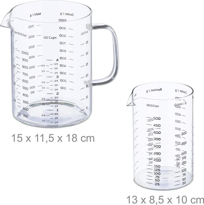Actual product image Relaxdays 2-tlg. Messbecher-Set (1000 ml)