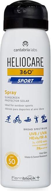 Actual product image Heliocare 360ao Sport Sunscreen Spray Spf50 100ml (Sun spray, SPF 50, 100 ml)