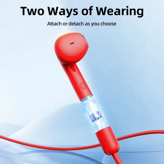 Actual product image Joyroom Magnetic Wireless Neckband Headphones, JR-DS1, (red) (20 h, Wireless)