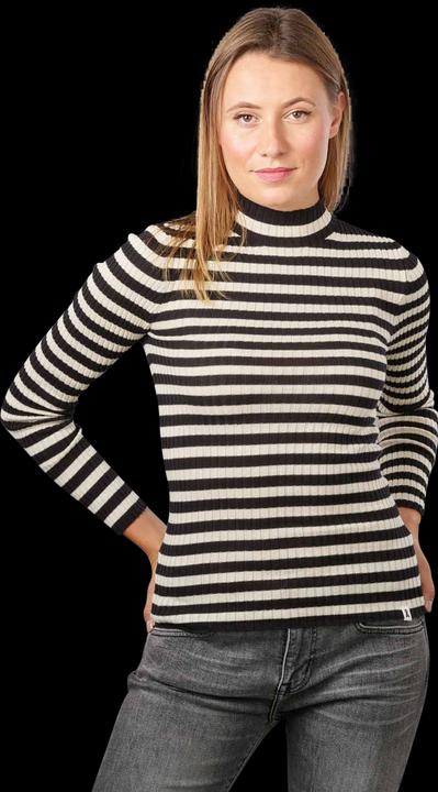 Produktbild Armedangels Alaania Pullover Stand-Up Collar Black/Oatmilk (XL)