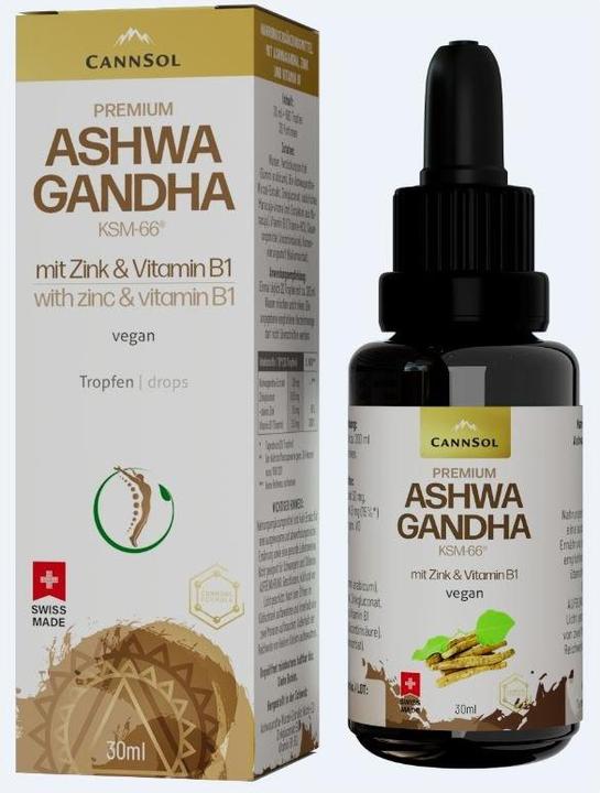 Produktbild Cannsol Premium Ashwagandha KSM-66 mit Zink und Vitamin B1 Tropfen (1 Stück, Öl)