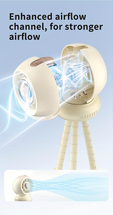 Image du produit PhoneLook Ventilateur portable look bébé enfant avec trépied flexible pour voiture / voyage / poussette