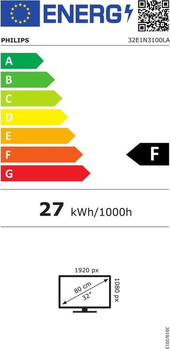 Energy Label Philips 32E1N3100LA (1920 x 1080 pixels, 31.50")