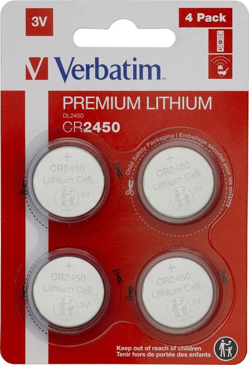 Actual product image Verbatim Premium lithium (4 pcs., CR2450, 580 mAh)
