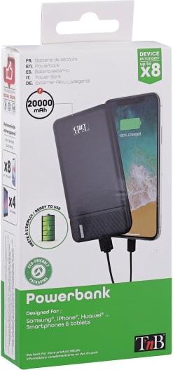 Actual product image T'nB Powerbank 2xUSB 20 000 mAh / 10W (20000 mAh, 20 W, 10 Wh)