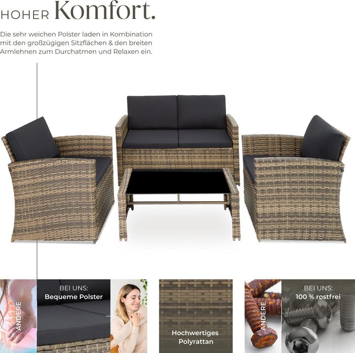 Immagine prodotto tectake Salottino in rattan Lucca