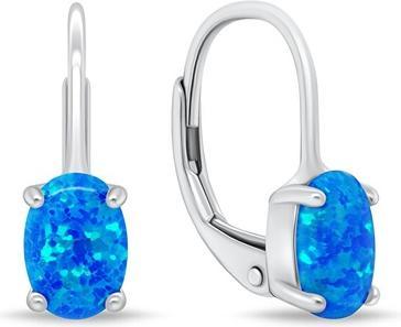 Actual product image Brilio Silver - Fine silver earrings with synthetic opals EA934WB (Synthetic stones)
