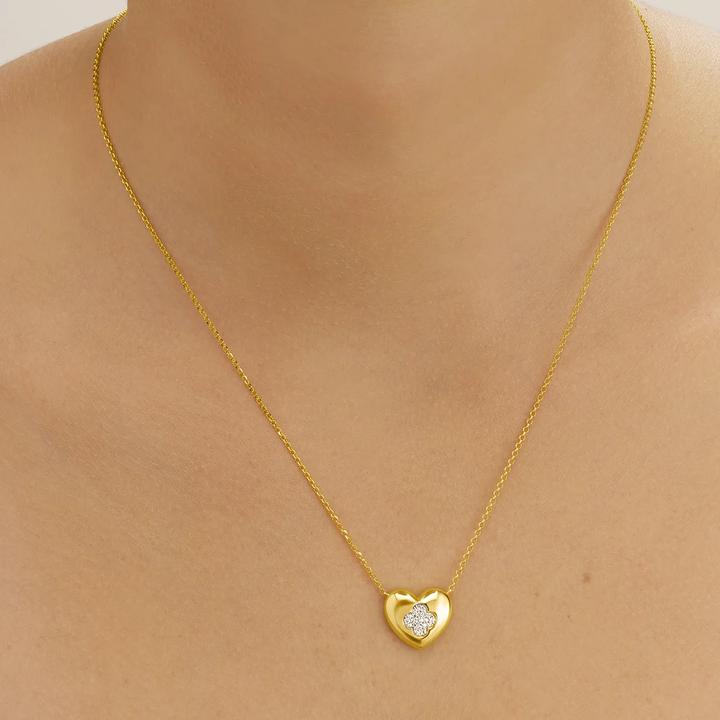 Produktbild Charles Garnier Goldene PASSION-Halskette aus goldenem Silber und Zirkonia (vergoldetes Silber und Zirkoniumoxide)