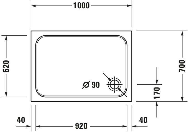 Immagine prodotto Duravit Piatto doccia D-Code 1000 x 700 x 85 mm bianco liscio 7200930000000