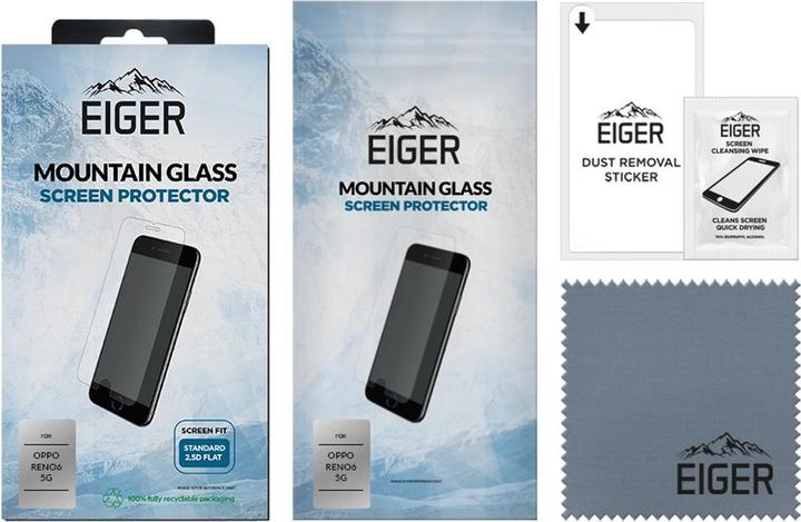 Produktbild Eiger Display-Glas (1er-Pack) 2.5D Glass clear (1 Stück, Oppo Reno 6 5G)