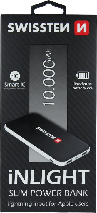 Actual product image Swissten iNLIGHT Slim Power Bank (10000 mAh, 37 Wh)