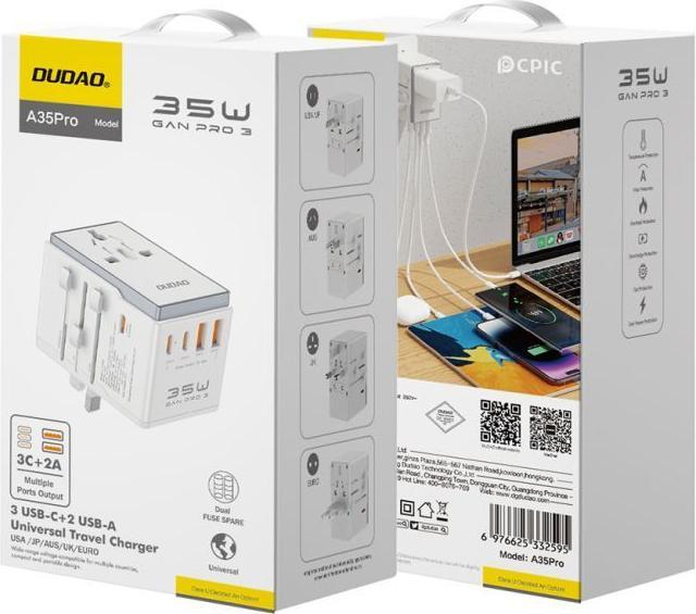 Produktbild Dudao A35 Universal Travel Adapter White