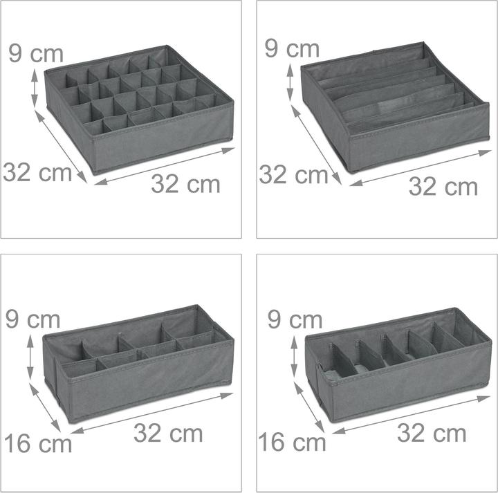 Immagine prodotto Relaxdays 4 portacravatte-divisori (32 x 32 x 9 cm, 9.20 l)
