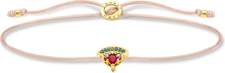 Thomas Sabo Little Secrets Wassermelone Armband (20 cm, Nylon, 750 Gelbgold Vergoldung, 925 Sterlingsilber)