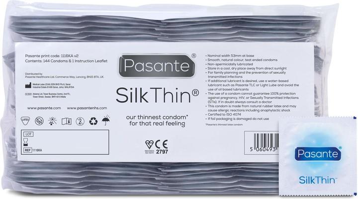 Actual product image Pasante Silk Thin Condoms - 144 Pcs (144 pcs.)