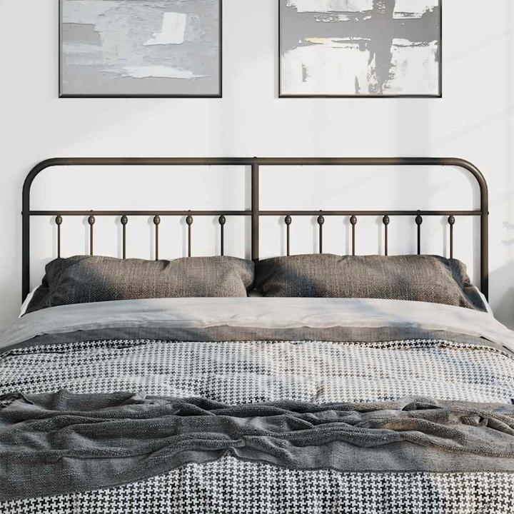 Actual product image VidaXL Kopfteil Metall Schwarz 180 cm, Farbe: Schwarz, Material (187 x 3 x 100 cm)