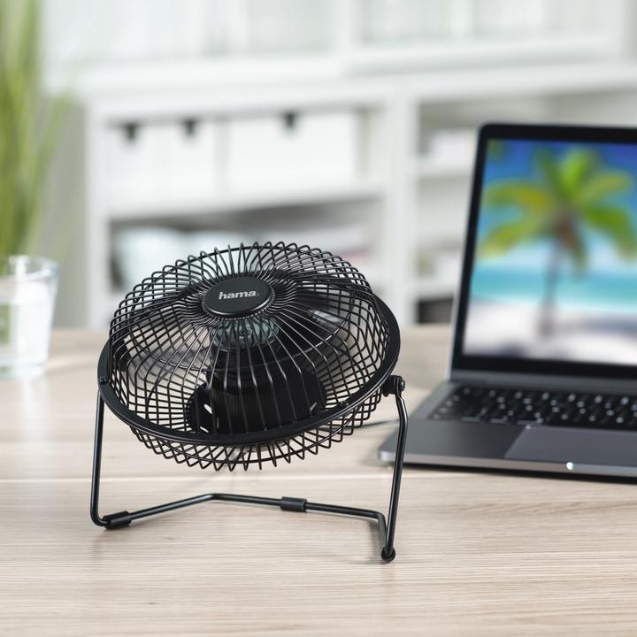 Actual product image Hama USB table fan metal, 20 cm (8), XXL (67 dB)