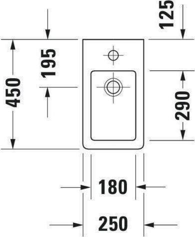 Image du produit Duravit Lave-mains VERO avec lavabo HLB 250x450mm 1 robinetterie blanc WG (450 mm, 250 mm)