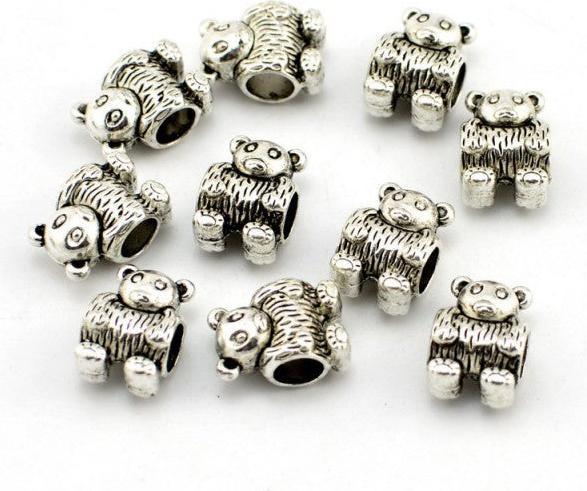 Produktbild Hermex Ted Teddybär Bead Perle - Silbrig (Zink-Legierung)