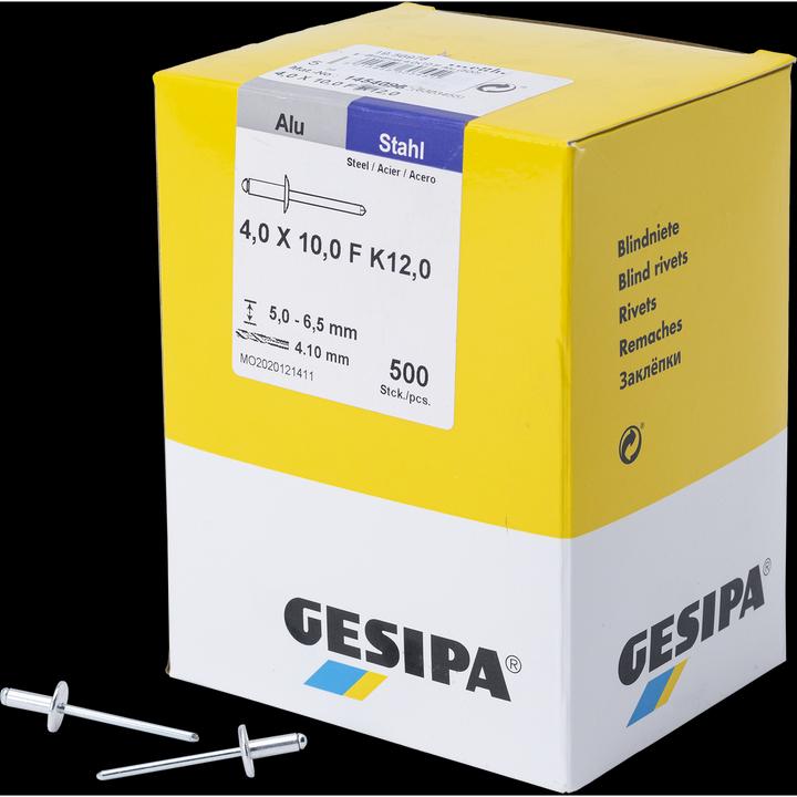 Actual product image Gesipa Blind rivets 4,0x10 F Alu (500)