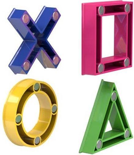 Actual product image Dahle Magnet set Mega Magnet Mini, 1 x each cross, circle, triangle, square, 45 x 45 mm (W x H) 45 mm x (4 x)