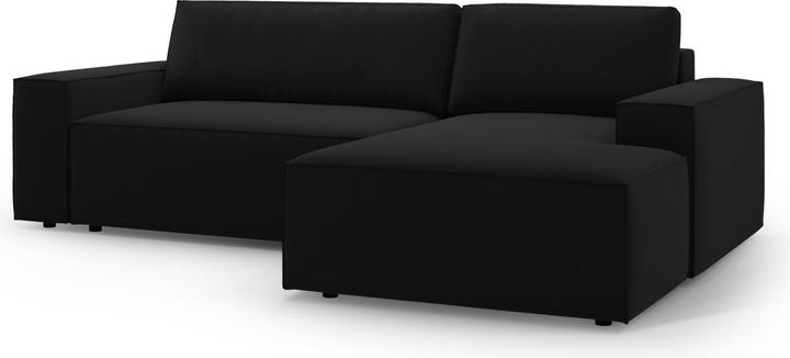 Image du produit Micadoni Canapé D'Angle Droit Velours Convertible Avec Coffre De Rangement, "Jodie", 3 Places, 246x151x86 Fab (Canapé d'angle)
