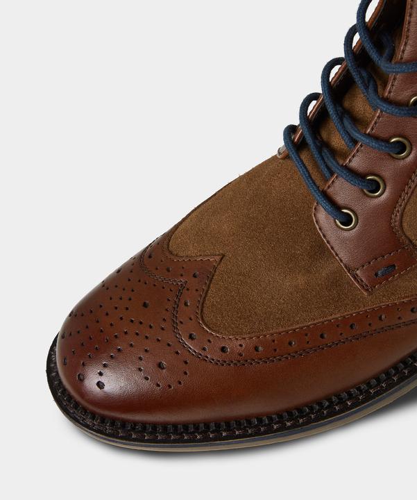 Produktbild Joe Browns Mixed Suede and Leather Tan Brogue Ankle Boots (43)