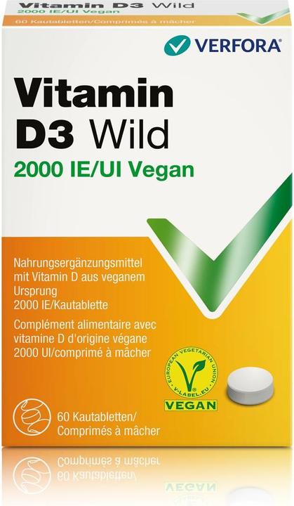 Produktbild Wild Pharma Vitamin D3 Wild Tablette 2000 IE vegan (60 Stück, Tabletten, 20 g)